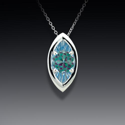 Blue Topaz DavinChi Cut Pendant